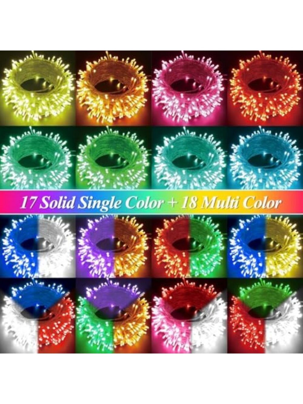 Color Changing Christmas String Lights, 164Ft, 500 LED, Remote Control - Picture 4 of 6
